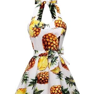 Cotton Pineapple Halter Dress